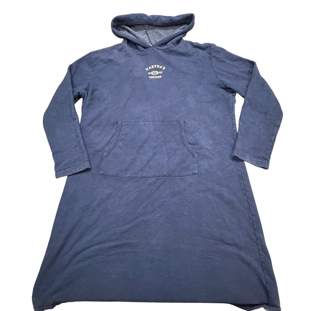 Breezin Up Martha's Vineyard Hoodie Dress Navy Blue XL Long Sleeve Sweatshirt